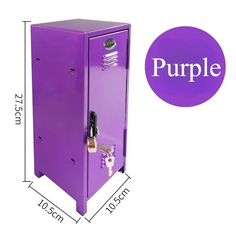 Iron Storage Box Dormitory Cosmetics Storage Cabinet Mini Safe Girls' Holiday Gifts Desktop Small Items Mini Storage Cabinet