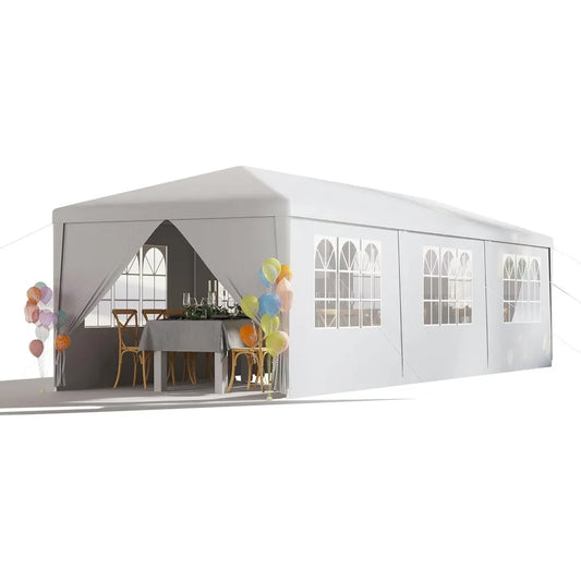 White Party Tent, Outdoor Waterproof Wedding Canopy for Birthday Parties, Holiday BBQ & Events