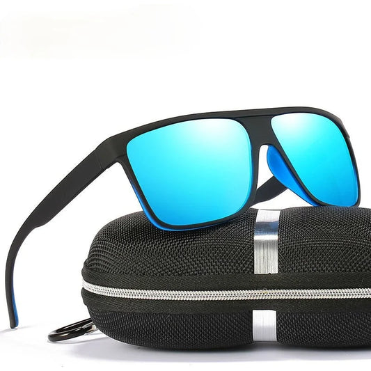 Polarized Sunglasses for Men Women Square Sun Glasses Driving Fishing UV400 With Glasses Case