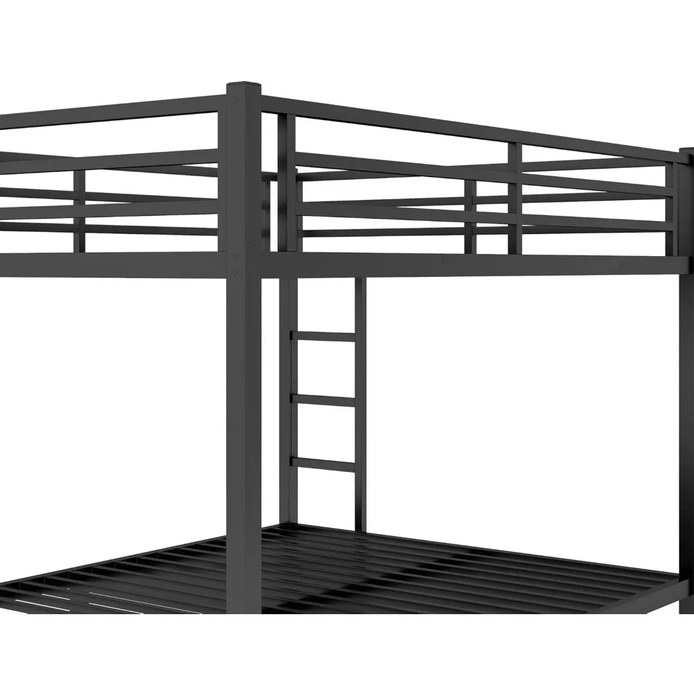 Queen Over Queen Bunk Bed for Adults, Queens Bunk Beds with 2 Ladder and Full Length Guardrail