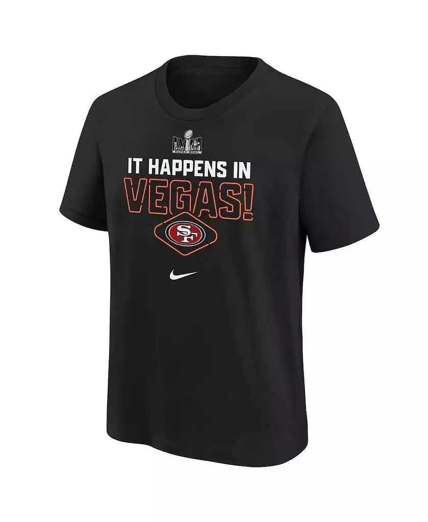 Nike | Big Boys Black San Francisco 49ers Super Bowl LVIII Team Logo Lockup T-shirt