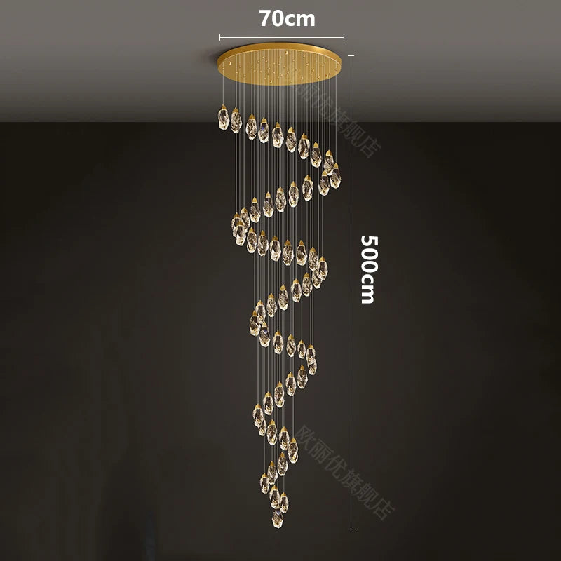 Modern home decoration crystal chandelier, stair Pendant lamp, living room Pendant lights, interior lighting