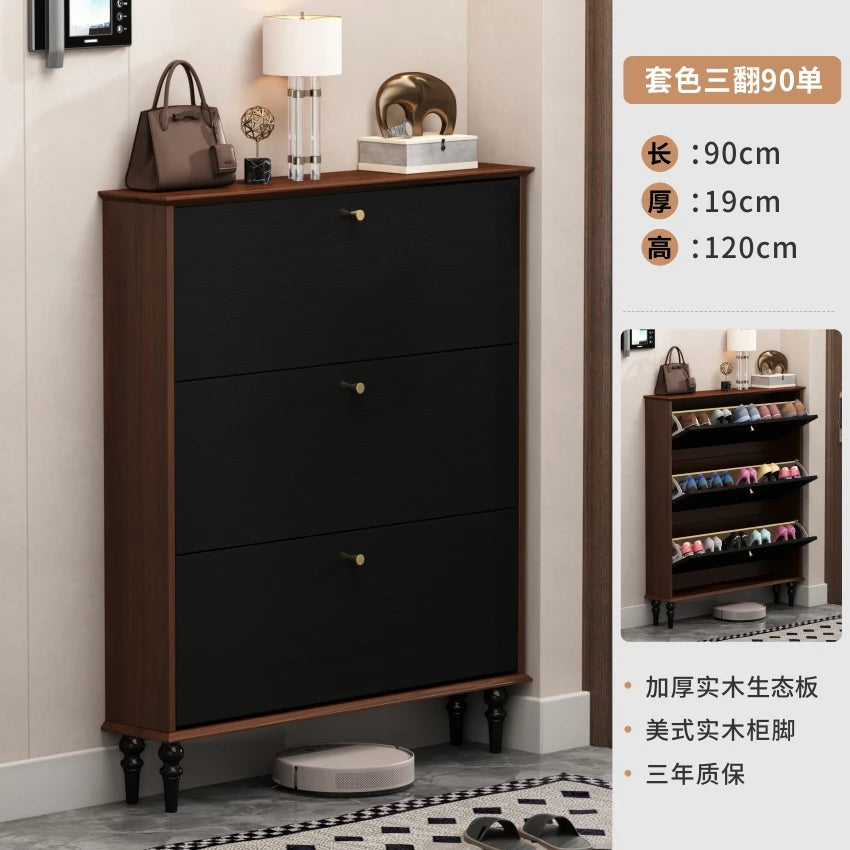 Vertical Storage Shoe Cabinet Organizer Mobile Living Room Shoe Shelf Wooden College Dorm Essentials Gabinete Hotel Furniture
