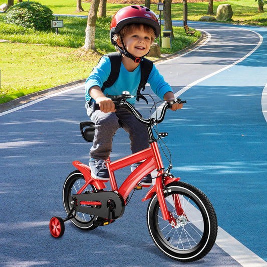 14 Inch Children Bicycle Boys Girls Kids Bike Unisex with Safety Training Wheel 100-115cm Applicable Height  for 2-4 Years Old