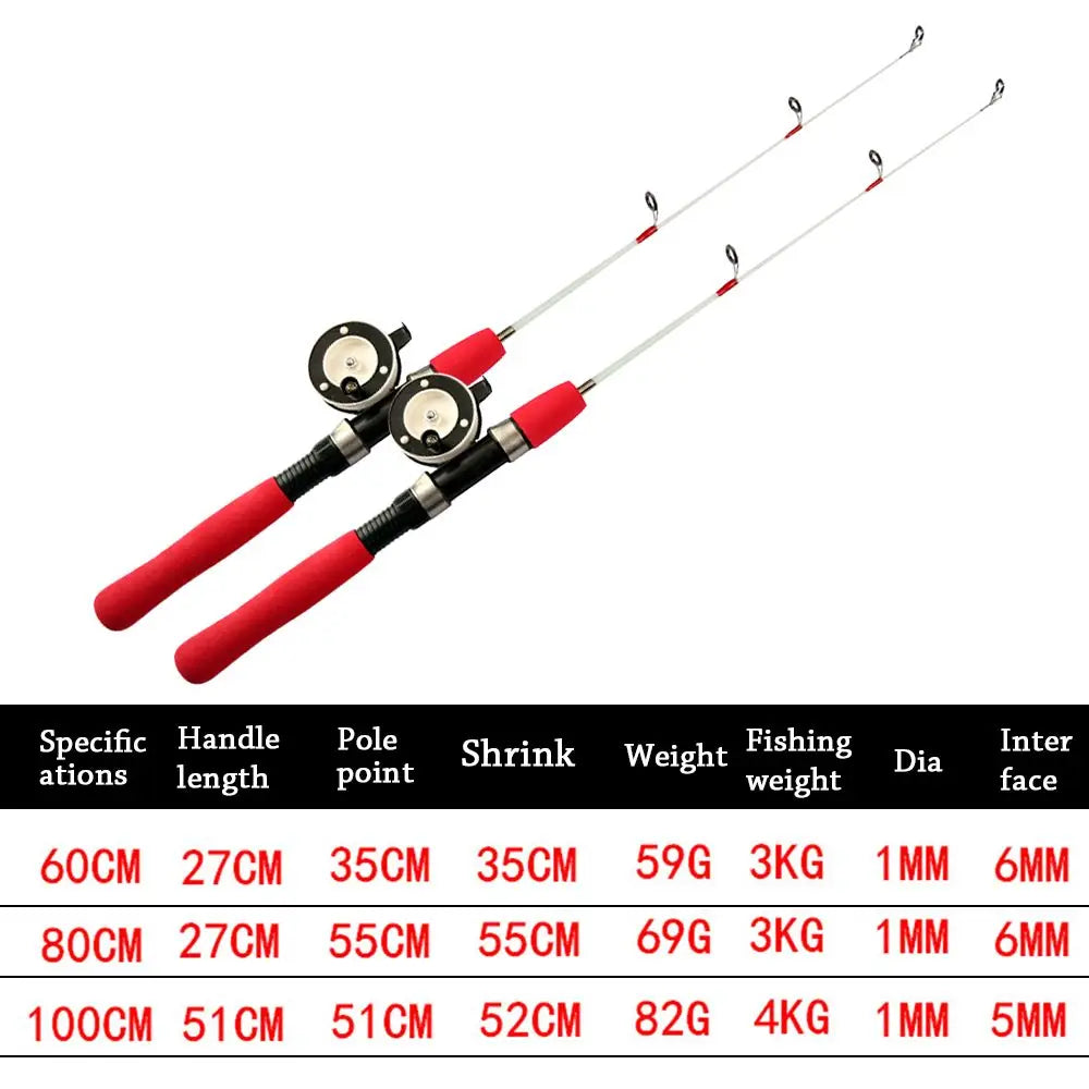 Ice Fishing Rods Winter Fishing Reels Outdoor Tackle Pole Portable Fishing Tackle Accessories
