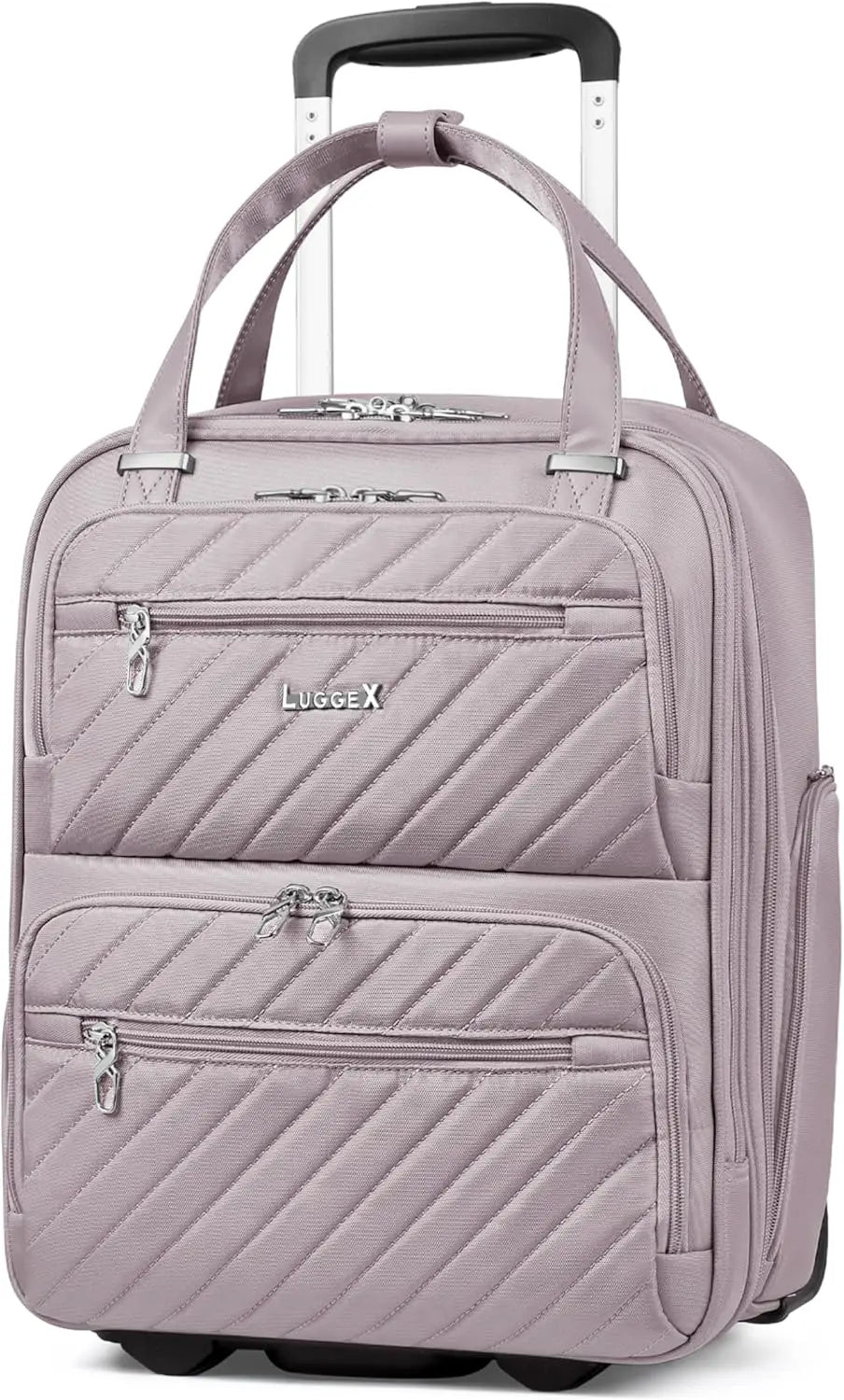 Underseat Carry On Luggage with Wheels, Stylish Lightweight Under Seat Luggage, Soft Sided Personal Item Suitcase for Short Trip