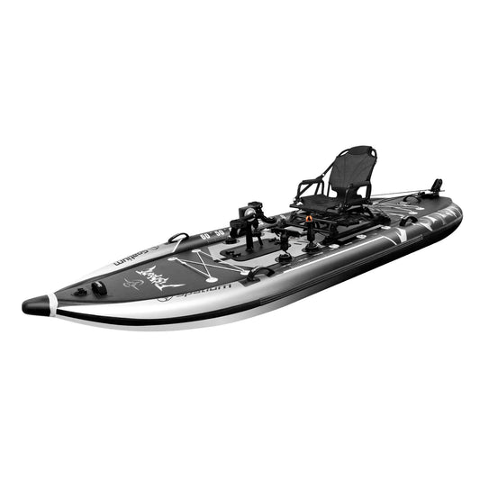Spatium Fishing Kayak Drop Stitch Pedal Drive Fishing Canoe Rowing Boat Inflatable Kayak,11'*48"*6",Carrying Capacity 660LBS