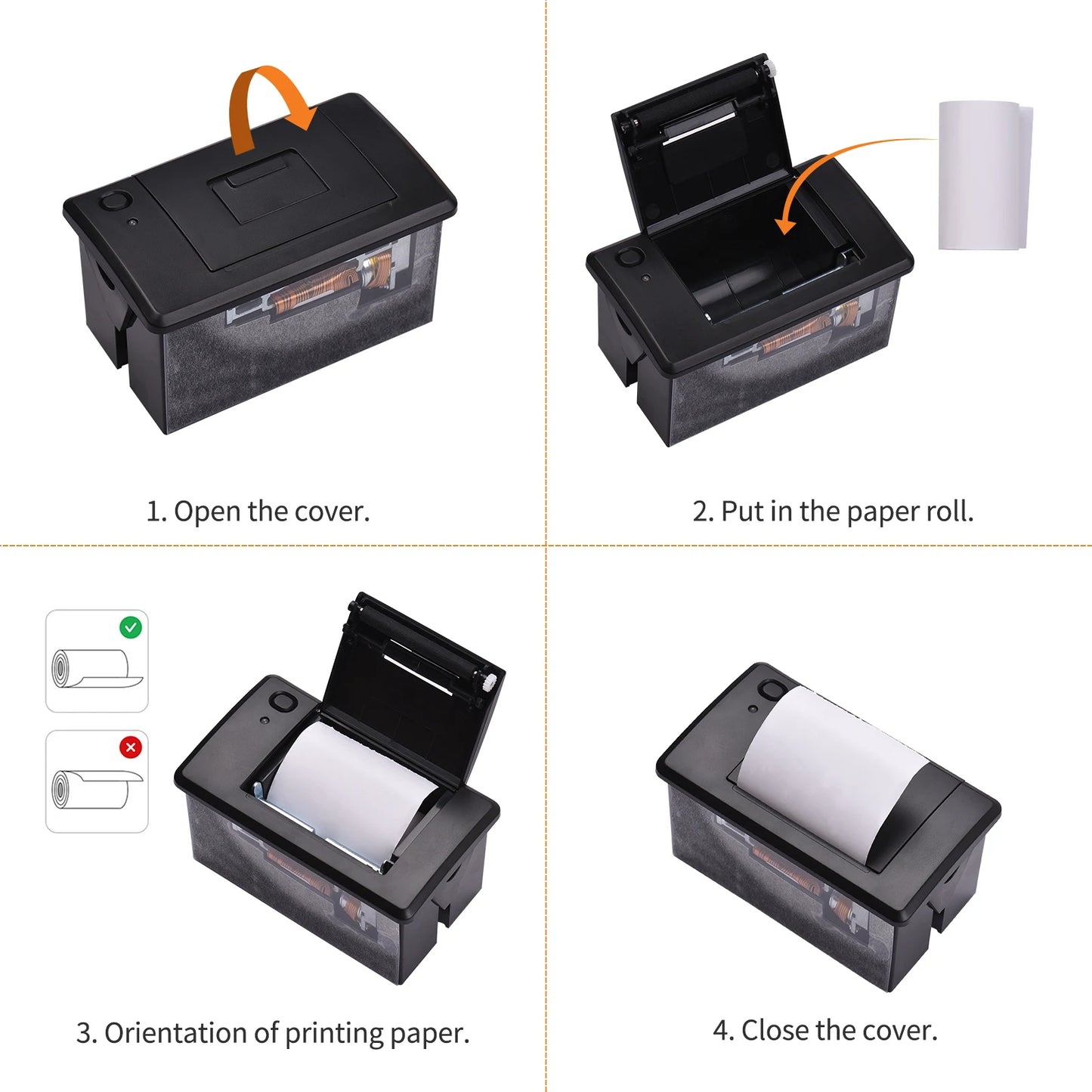 Thermal Receipt Printer 58MM Mini Printing with USB/RS232/TTL Serial Port Support ESC/POS Commands for Weighing Apparatus Cash
