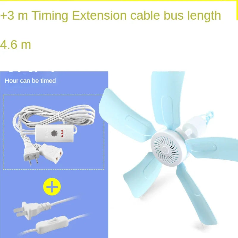 Ceiling Fan Quiet Electric with Remote Control Large Wind Switch Breeze Ideal for Dormitory Students Bed Mosquito Net Household