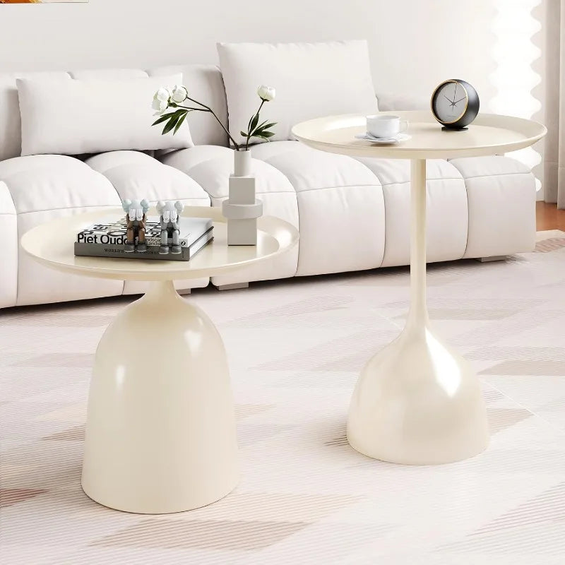 Round Coffee Table and End Table Sets for Living Room,Modern Side Table, Nesting Coffee Table Set of 2