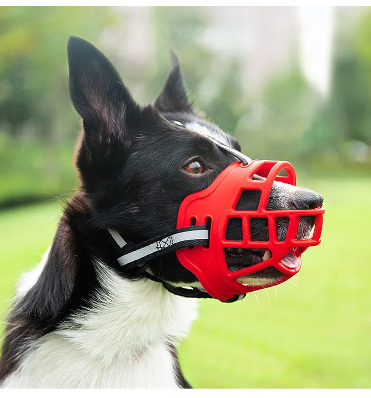 Reflect Light Dog Mouth Guard Cover Comfy Breathable Basket Muzzle Against Biting Barking Dog Mask Anti-barking Muzzle For Pets