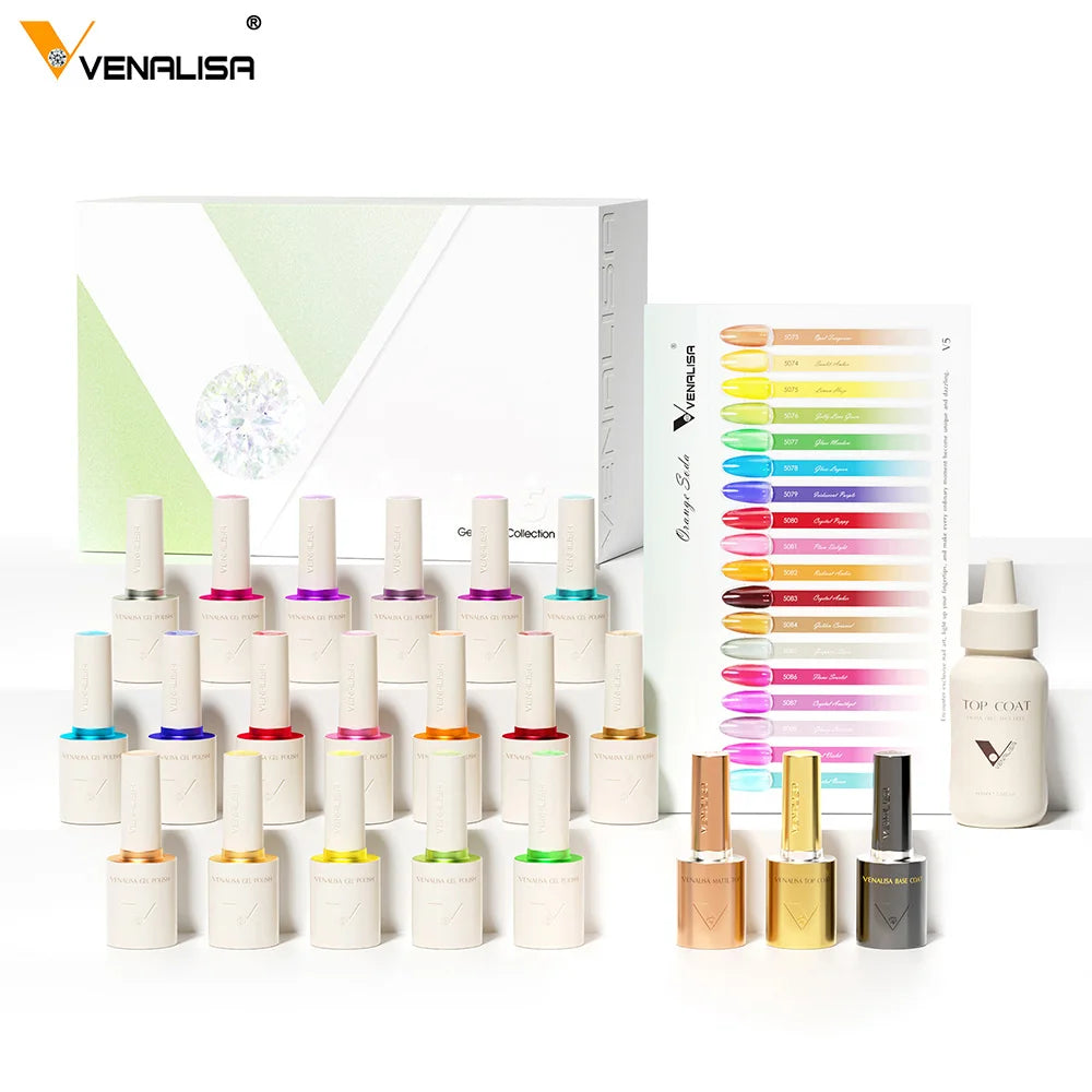 VENALISA VIP Kit 10ml HEMA TPO Free Vegan Nail Gel Polish WholeSet Color Display Gel Varnish New Learner Nail Gel Maincure Combo