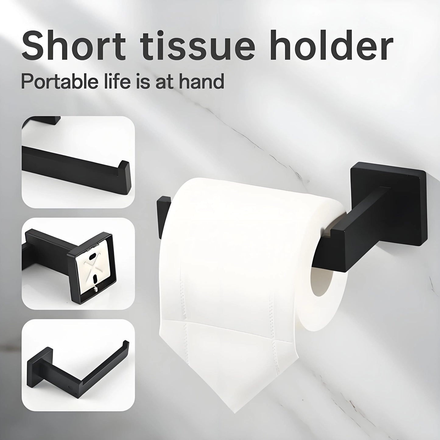 Bathroom Towel Rack Set Towel Bar Toilet Paper Holder Towel Ring Robe Hook Stainless Steel Wall Mounted Bathroom Hardware Set