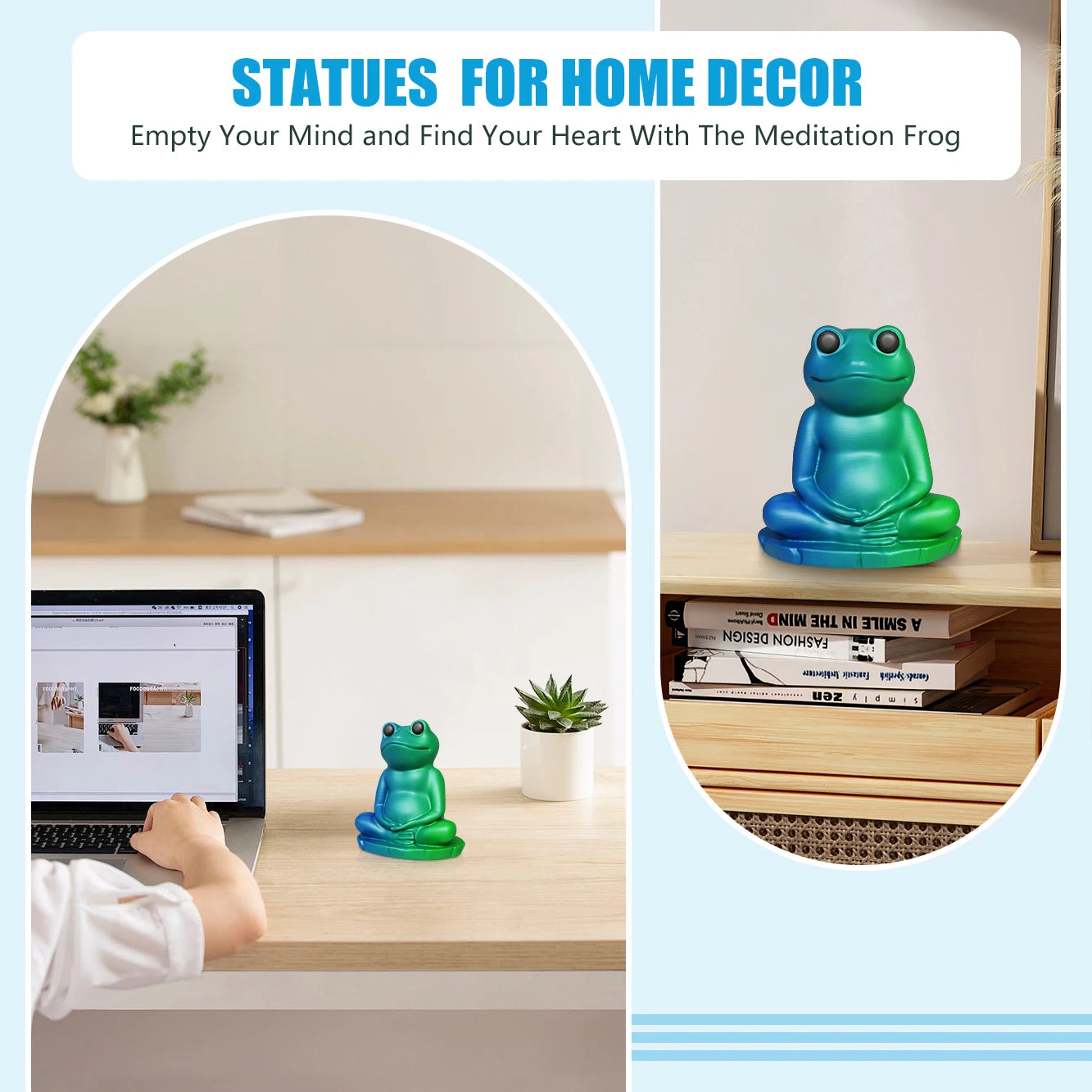 PLA Office Decorations, Cute Frog Statues For Home Decor, Sculptures Home Decor, Figurines Home Decor, Frog Meditation Yoga Deco