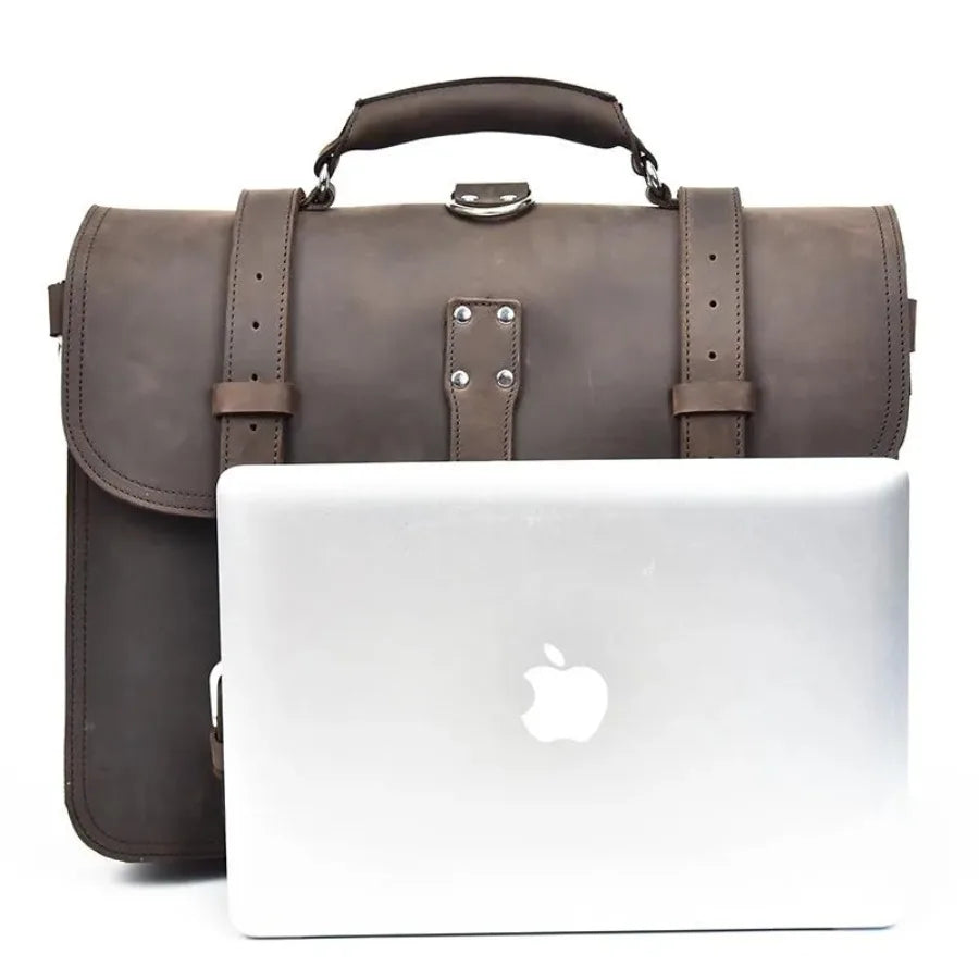 Large Capacity Vintage Leather Messenger Bag Gusvat