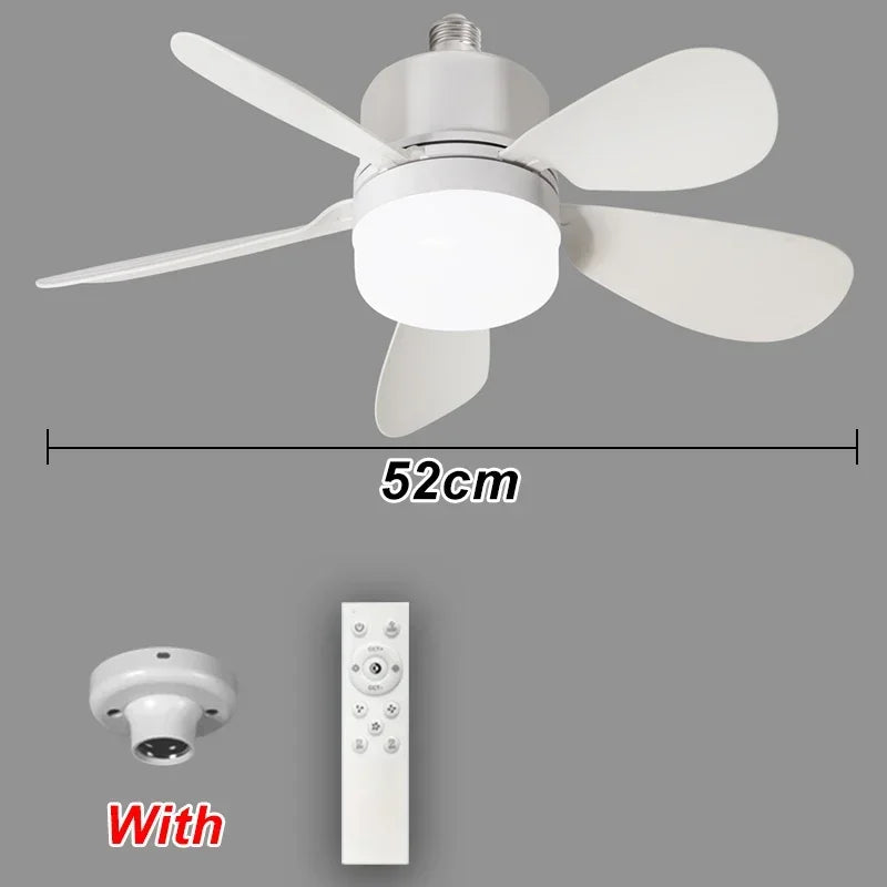 Ceiling Fan with Light With Remote 4 Speed Adjustable 3 Color Lights Timer Setting E27Ceiling Fan Lights Bedroom Kitchen Garage