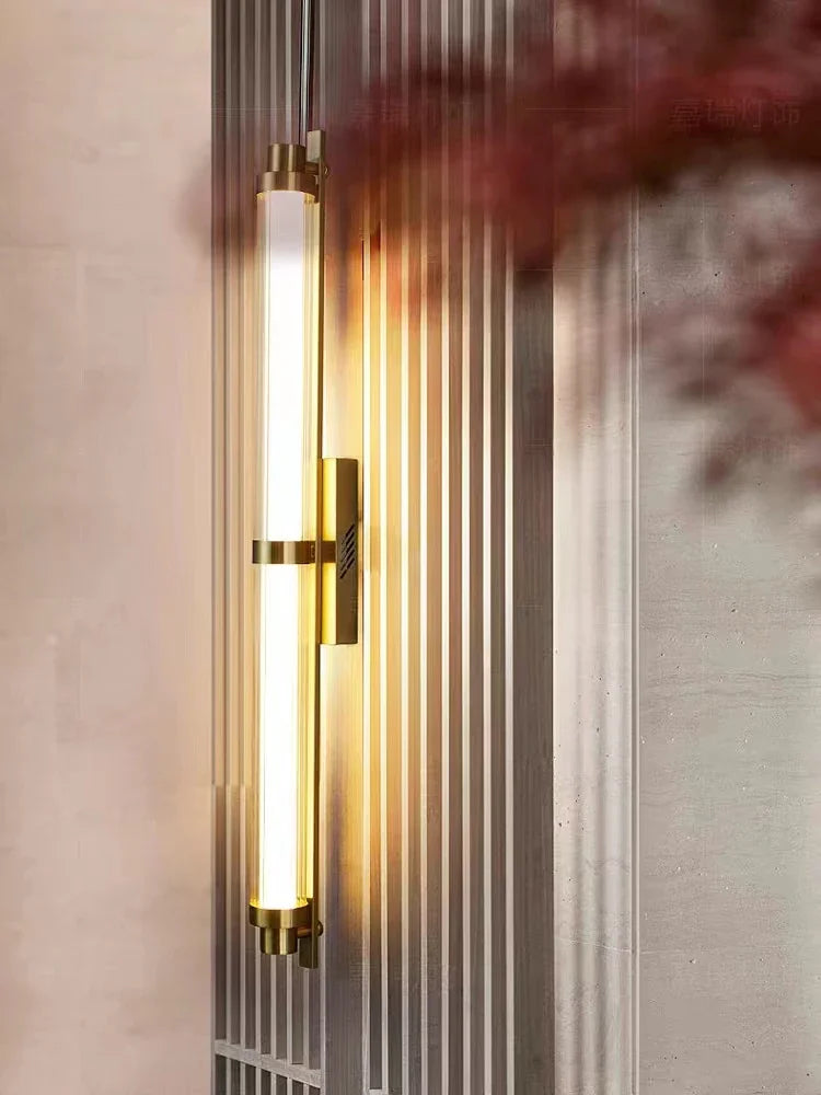 Long Glass Wall Lamp Indoor Decorative Modern LED for Bedroom Bedside Living Study Room Corridor Home Lights Lighting