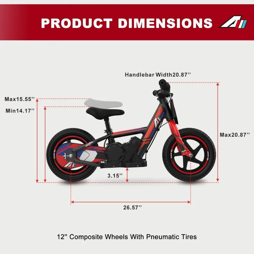 Electric Dirt Bike for Kids, 170/340W Electric Motorcycle Up to 10/12MPH,Electric Balance Bike for Ages 3-6/5-12