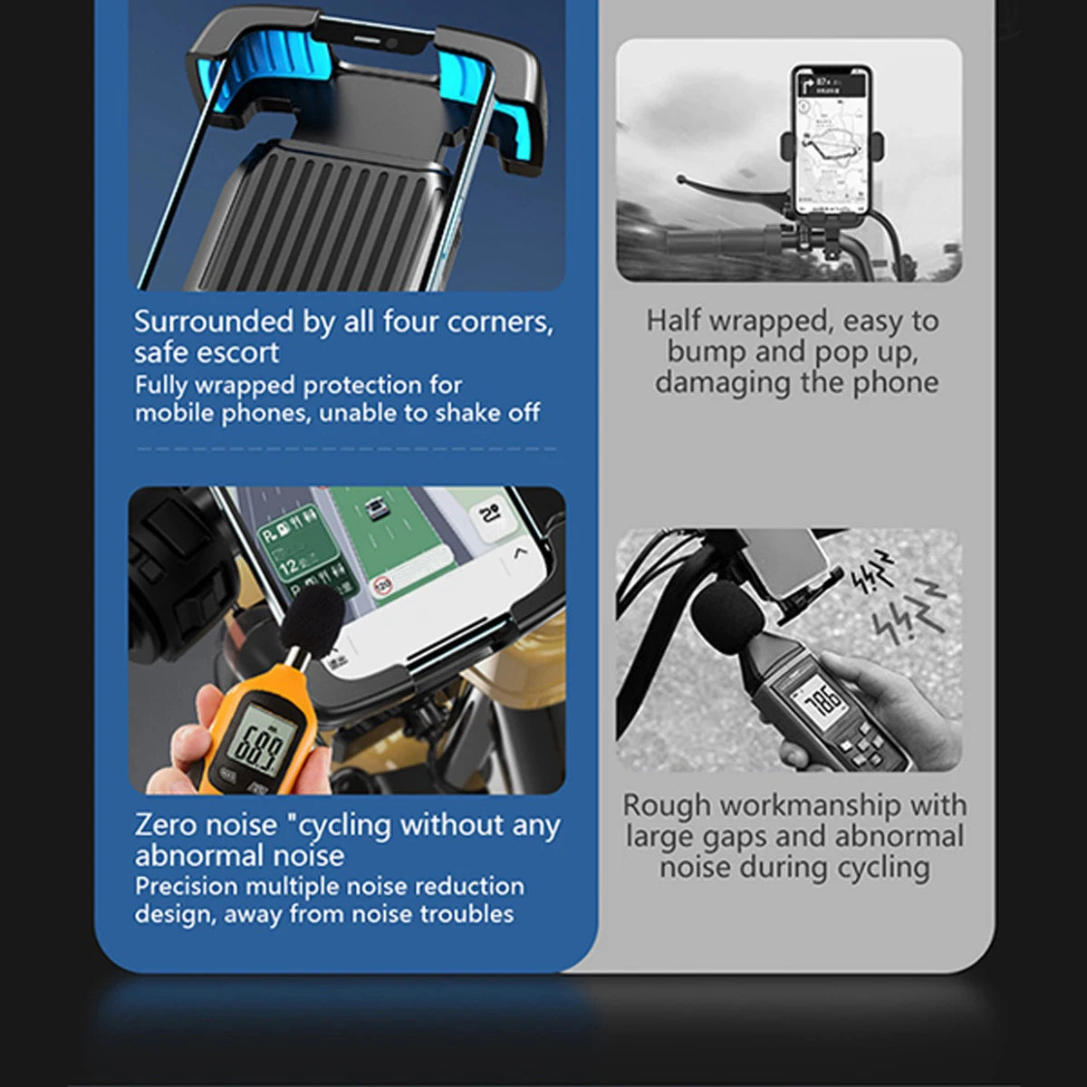 2024 New shock-absorbing anti-shake bicycle mobile phone stand/electric motorcycle fixed ultra-stable anti-slip stand