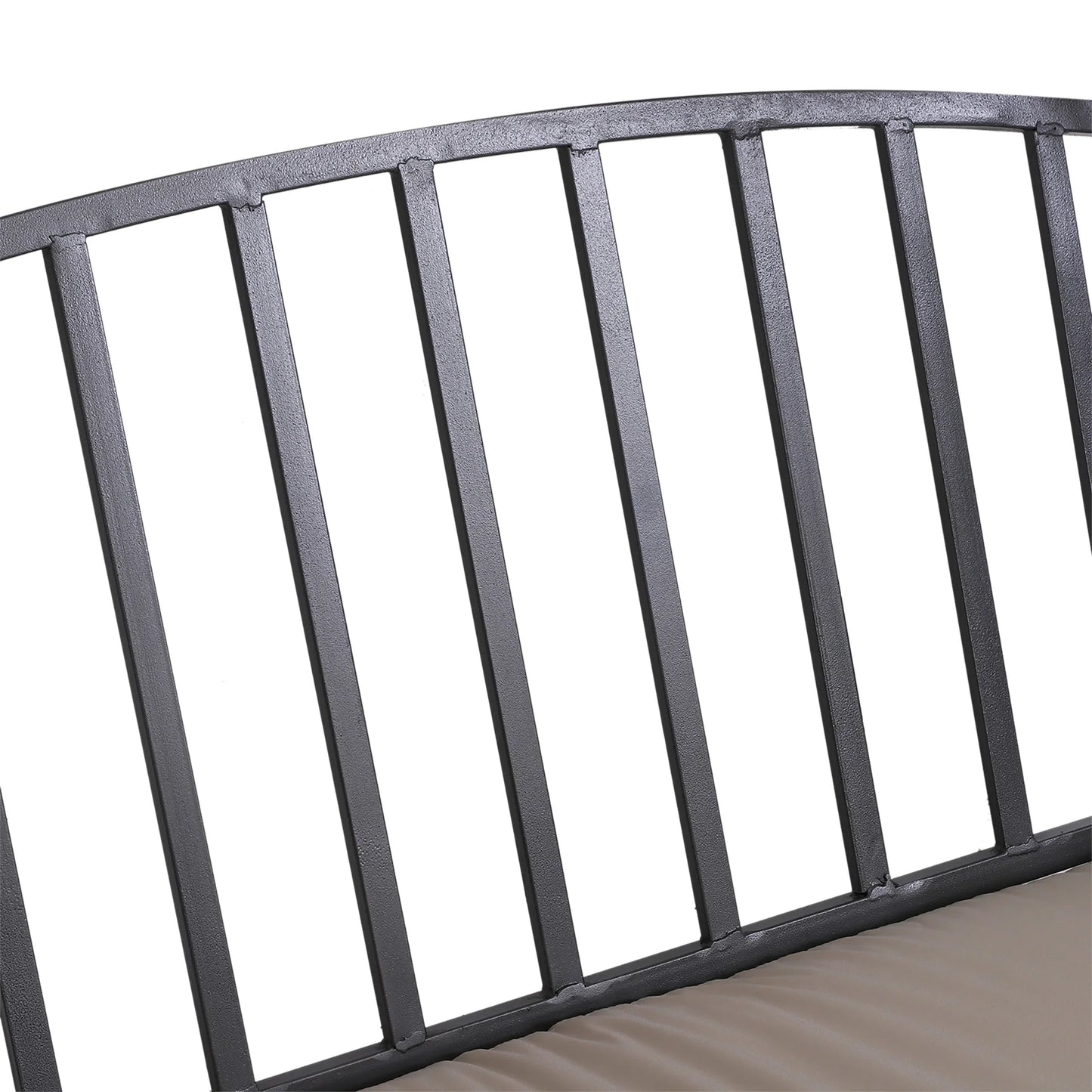 Outsunny Garden Arbor Arch Metal Bench Padded Seat Outdoor Decoration Patio