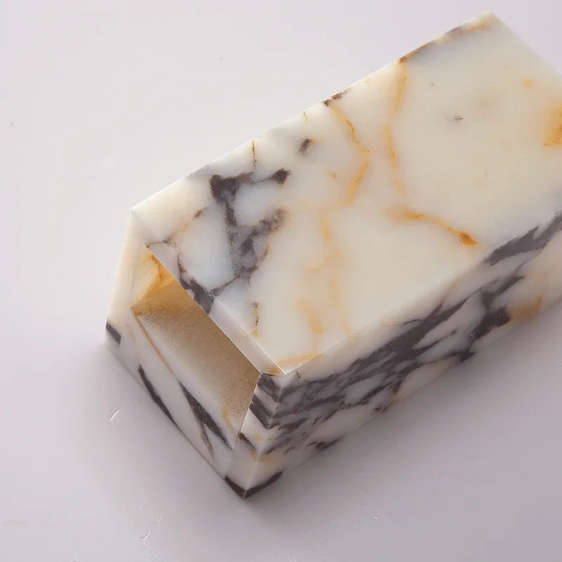 Luxury Black Cuboid Natural Stone Wall Lamp High-end Bedroom Bedside LED Sconce Living room Bathroom Waterproof Lighting Fixture