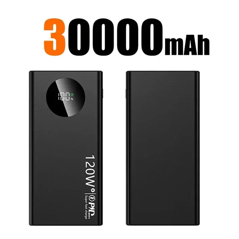 120W 500000mAh High Capacity Power Bank Super Fast Charging Portable Battery Charger Digital Display For iPhone Samsung Xiaomi