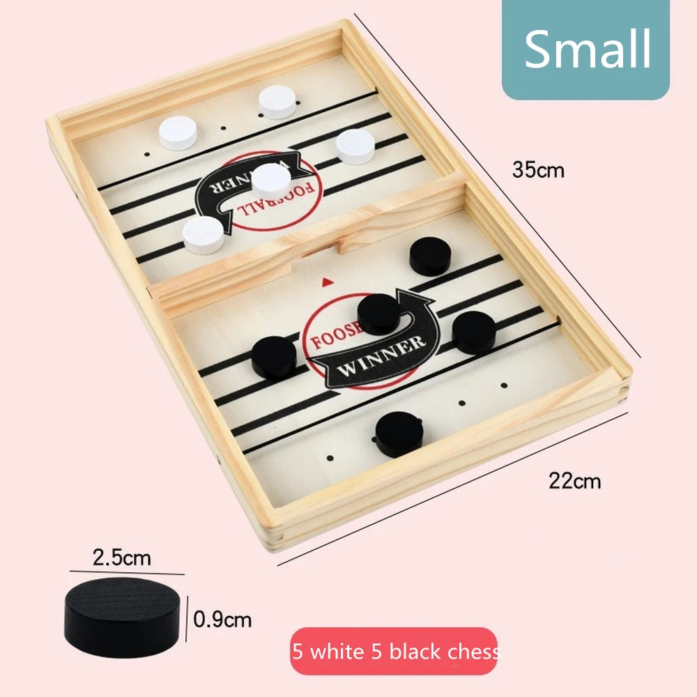 Fast Sling Puck Game Paced Wooden Table Hockey Winner Games Interactive Toy Fast Sling Puck Board Game Toys For Children