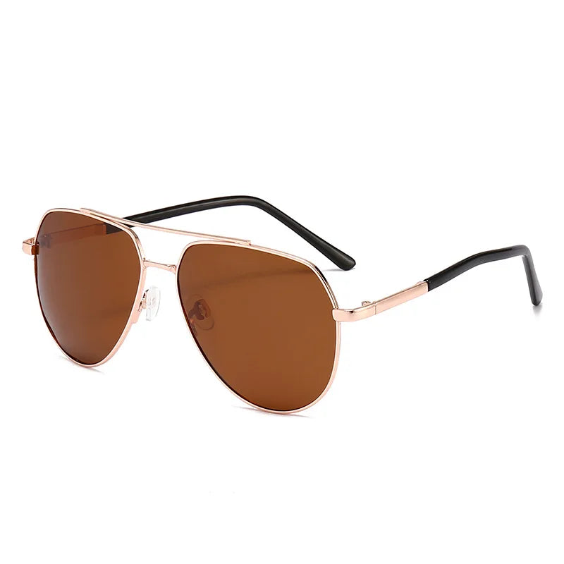 Sun-polarized sunglasses new summer men's glasses metal double beam mirror black unisex sunglasses most sold products t18