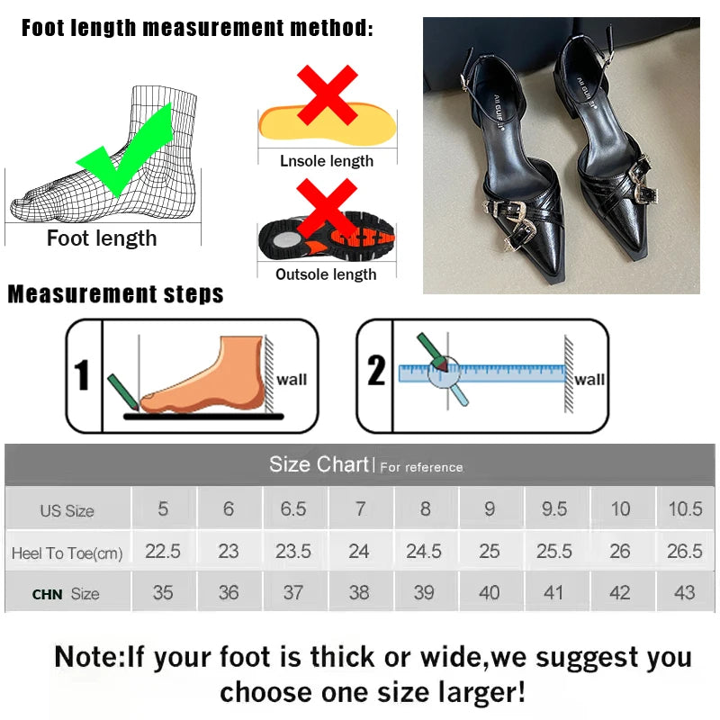 Women High Heels Shoes Ladies Sandals 2025 Pointed Toe Shallow Footwear Thick-Heeled Female Ankle Strap Shoes Fashion Pumps