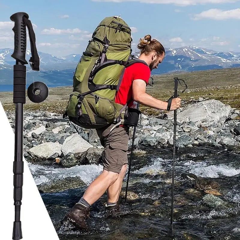 Trekking Poles For Hiking Lightweight Aluminum Alloy Telescopic Walking Stick Crutch Climbing Equipment Adjustable Outdoor