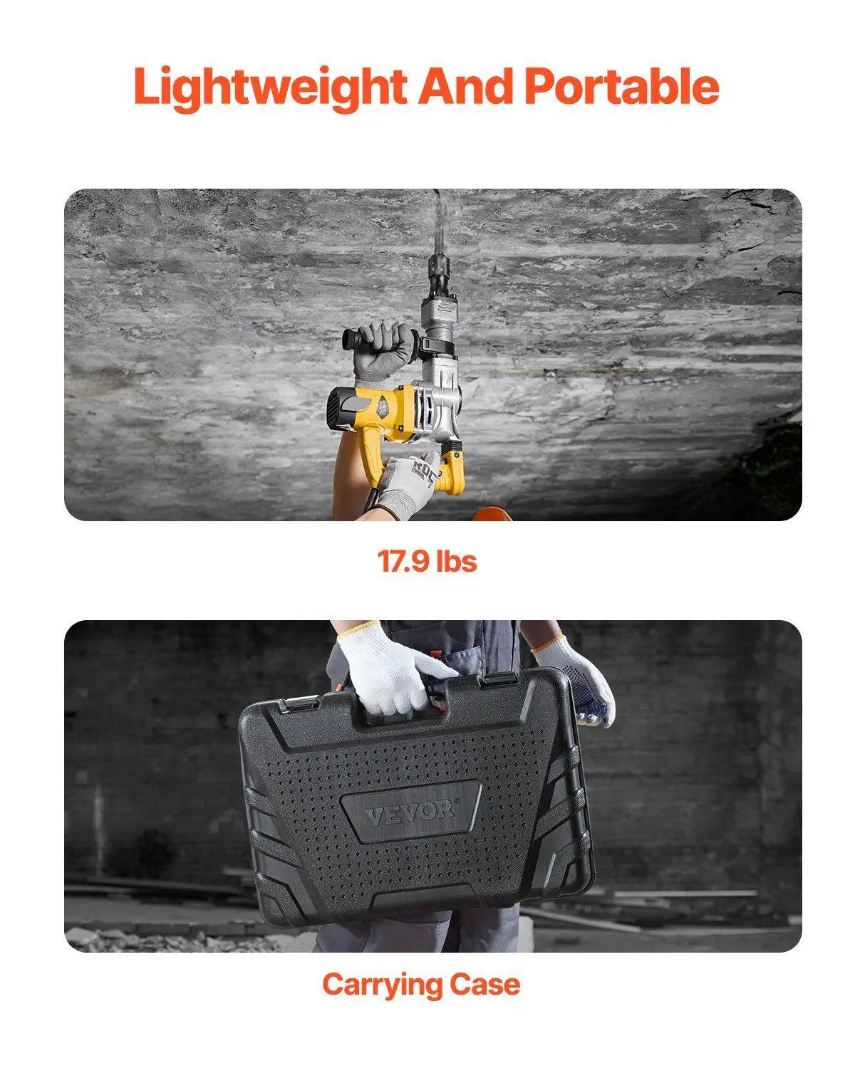 Robust 1400W Electric Jack Hammer Demolition Breaker 19J 2900BPM Twin Chisels Shock Absorbent 360° Handle