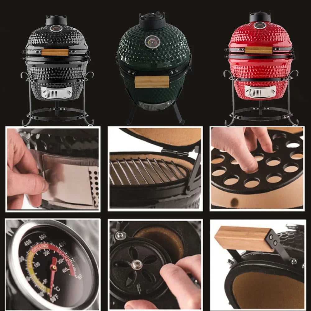 Auplex Factory Direct Sales Kitchen Smoker Barbecue 13 To 29 Inch Outdoor Ceramic Asador Kamado Charcoal Grills Bbq