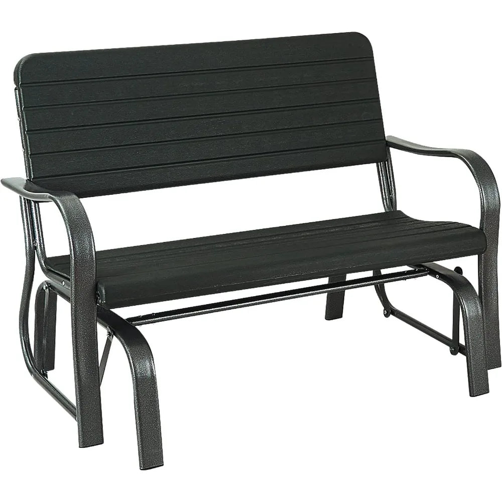 2 Seater Garden Rocking Chair,   Outdoor Loveseat Relax Patio Rocker Swing Seat for Backyard,  Porch and Poolside