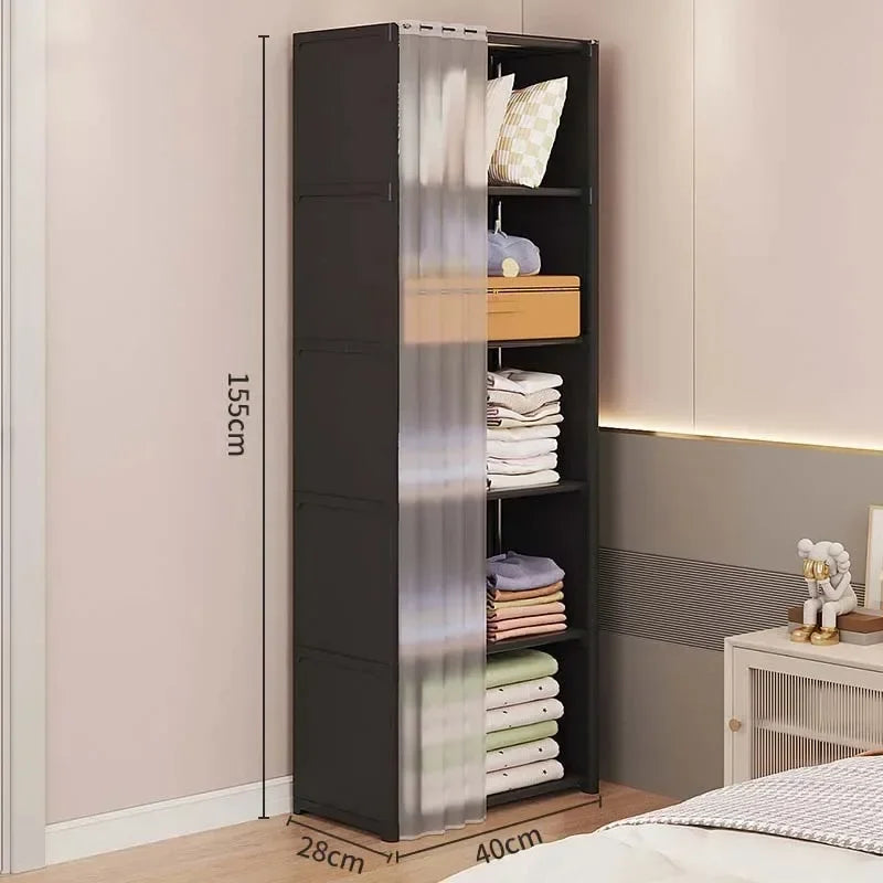 Multi-Layer Foldable Wardrobe Dustproof Storage Rack Simple DIY Assembly Large Capacity Cabinet for Home Organization and Use