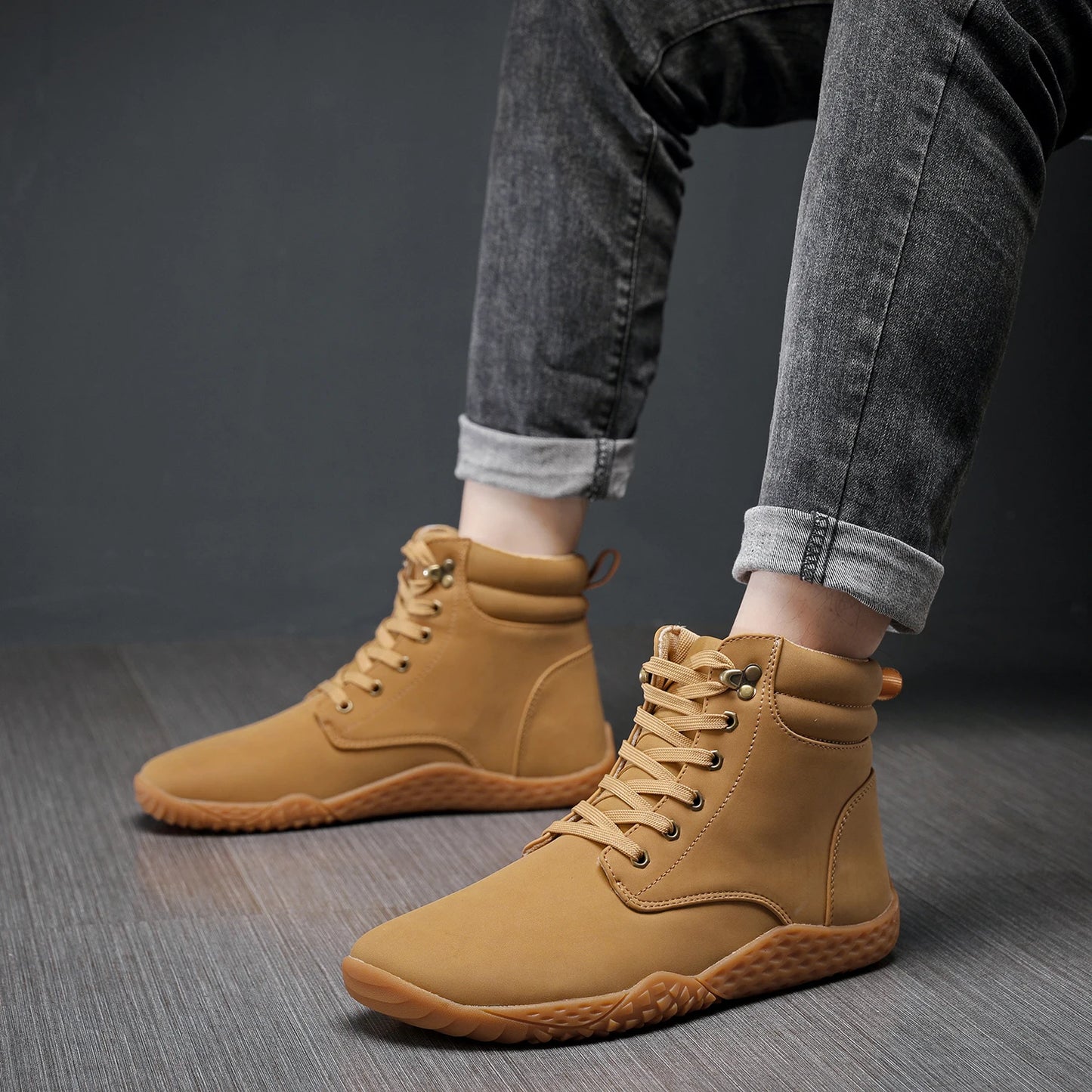 Men Wide Barefoot Shoes for Men Outdoor Trail Running Minimalist Walking Shoes Water resistant Non slip boots wear resistant