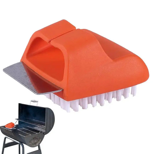 Grill Scrubber Brush Outdoor Grill Scrubber And Spatula 2-in-1 Design Cleaning Tool For Home Kitchens Camping Trips Backpacking