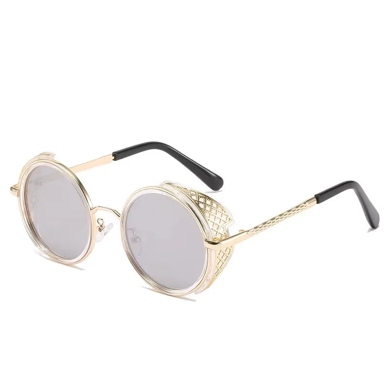 Round Frame Steampunk Sunglasses for Men Women Classic Vintage Trend Design Driving Travel Goths Punk Sun Glasses Eyewear 2025