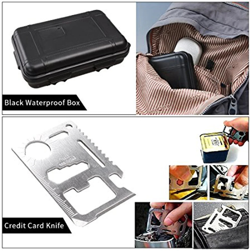 First Aid Kit Multifunction Outdoor Adventure Survival Kit SOS Emergency Survival Tool Traveling Camping Hiking Hunting Tool box