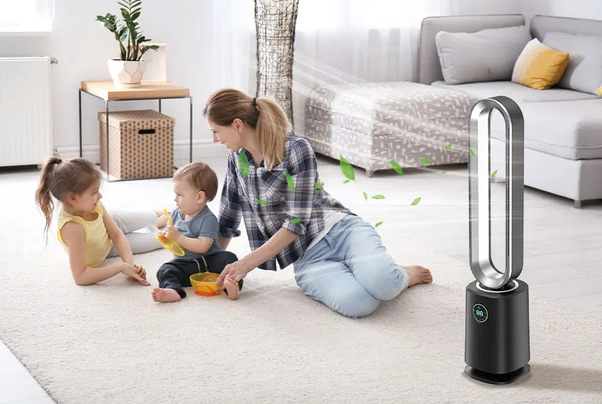 CE ETL Cool Heat Hepa Filter 3 IN 1 DC Motor Electric Portable Fan Heater Household Appliance Cooler Pedestal Bladeless Fan