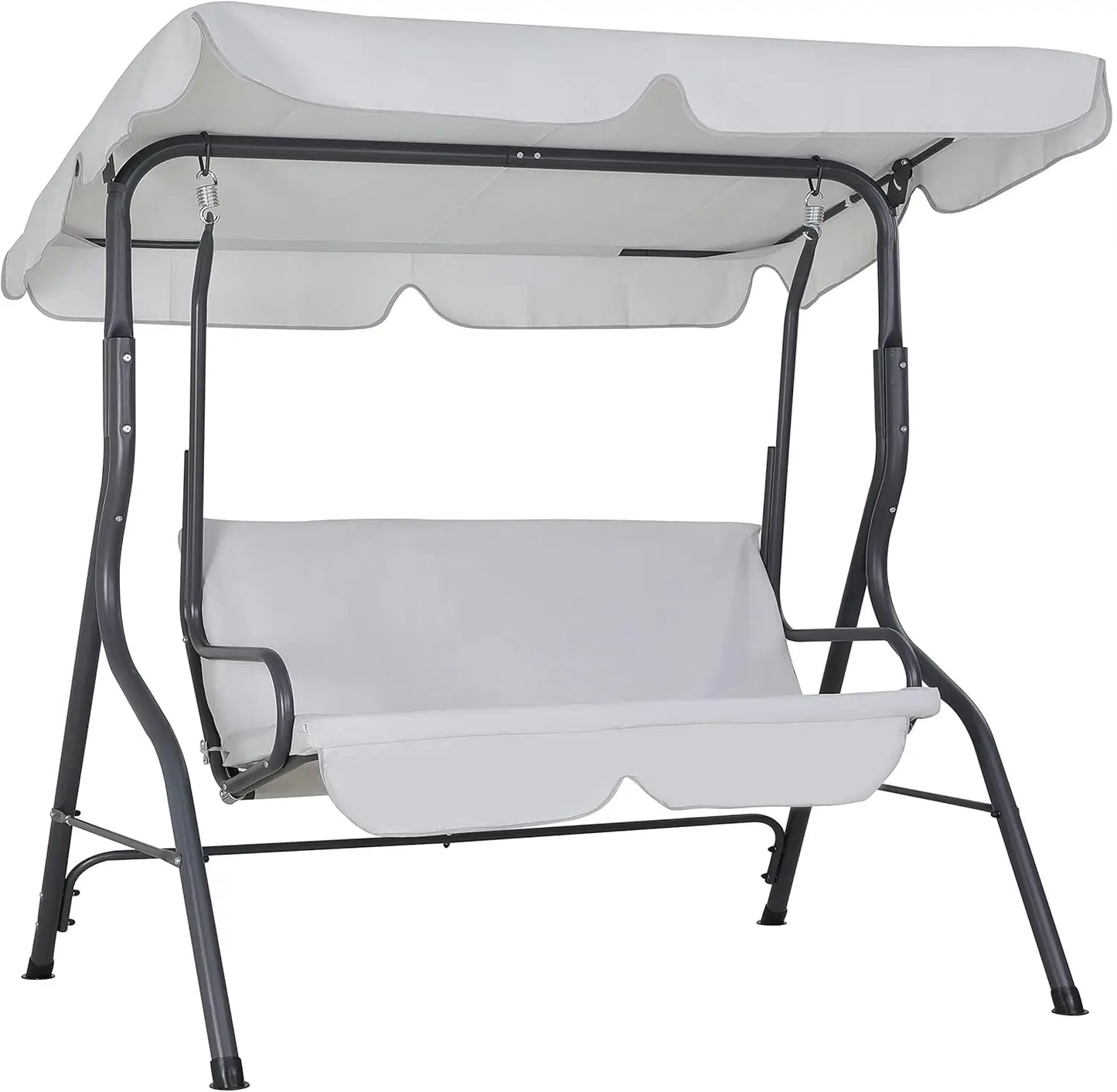 Garden Swing Chair, 2 Seater, Weatherproof Rocking Bench with Roof and Backrest, Non-Slip Feetm Patio Seat, Patio Swing Bench
