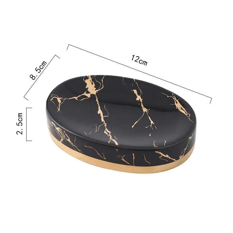 Marble Stripes Ceramics Bathroom Soap Dish Restaurant Hotel Soap Storage Items Restroom Decorations Household Soap Box
