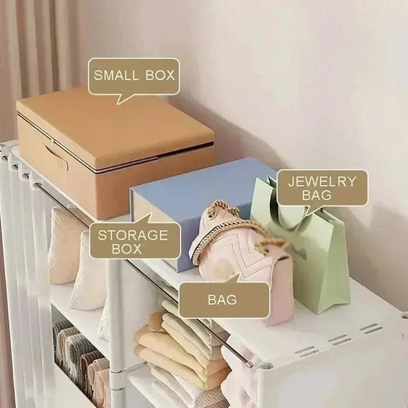 Multi-Layer Foldable Wardrobe Dustproof Storage Rack Simple DIY Assembly Large Capacity Cabinet for Home Organization and Use