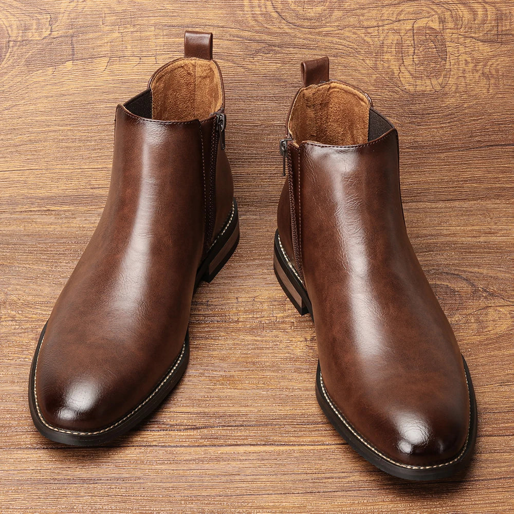 2025 New Chelsea Men Boots Fashion Brand Comfortable Leather Boots