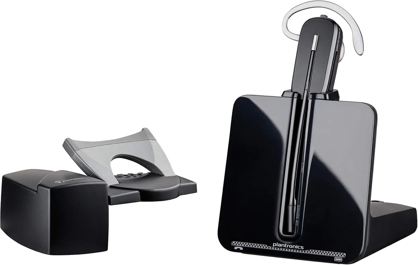 Wireless DECT Headset with Lifter, Single Ear Mono Convertible (3 Styles), Connects to Desk Phone, Noise Canceling Mic