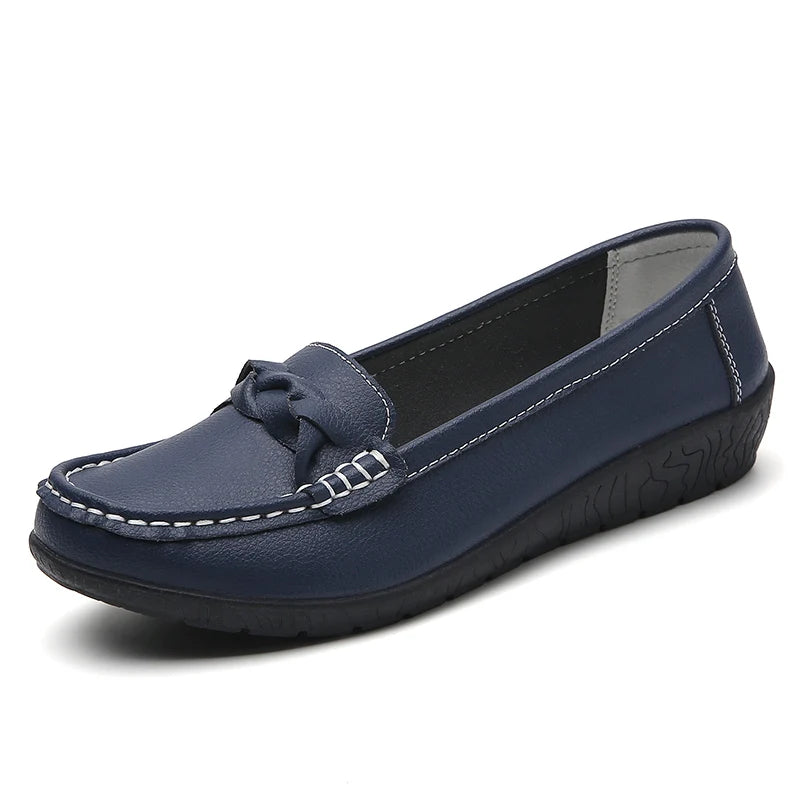 Women's Flat Shoes Fashion Outdoor Loafers For Women Comfortable Moccasins Genuine Leather Shoes For Woman Footwear