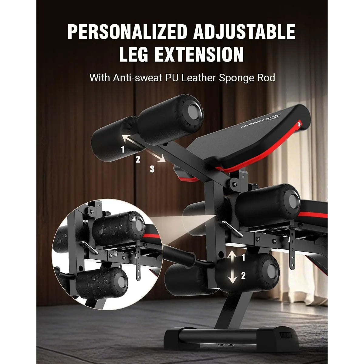 Adjustable Weight Bench with Leg Extension and Preacher Pad, Workout Bench Press for Home Gym Strength Training