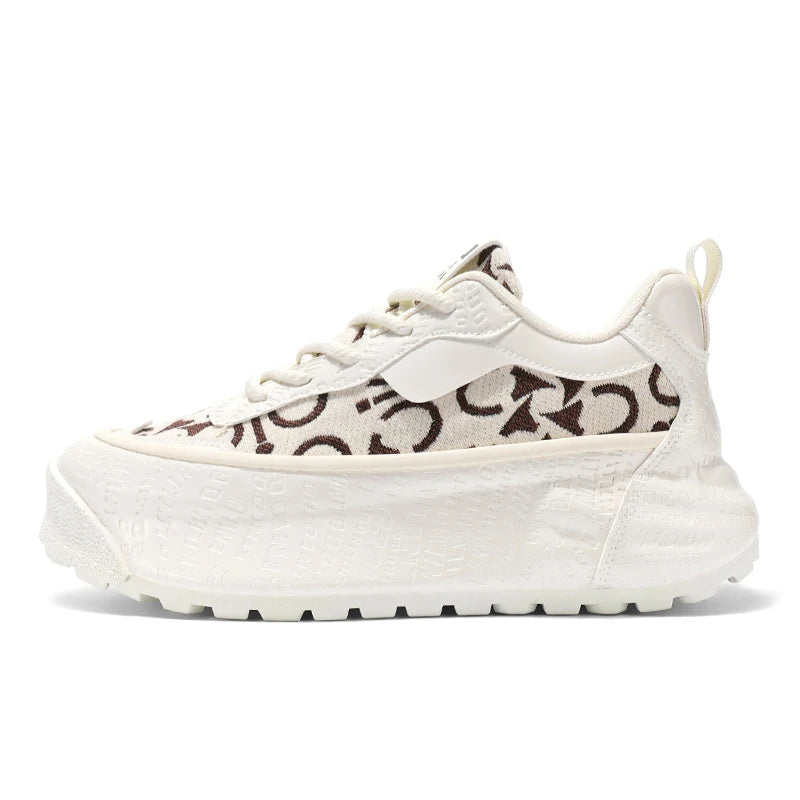 Men's Shoes 2025 Spring and Autumn Fashion Trend Printed Thick Sole Height Increasing Casual Shoes Versatile Warm Sports Shoes