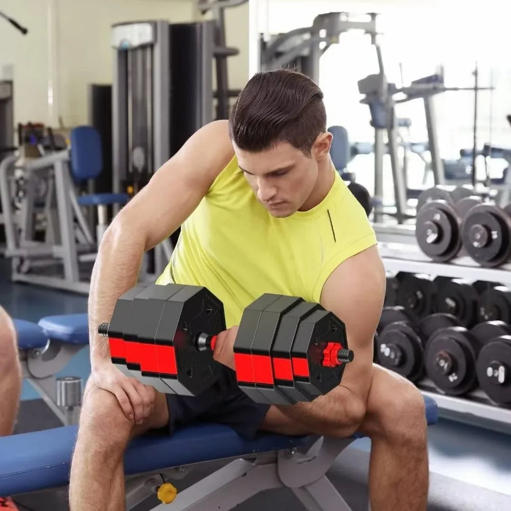 Adjustable Weight dumbbell Set, Non-rolling Adjustable dumbbell set, Free Weight dumbbell Set Hexagon, Home gym, 20 LBS