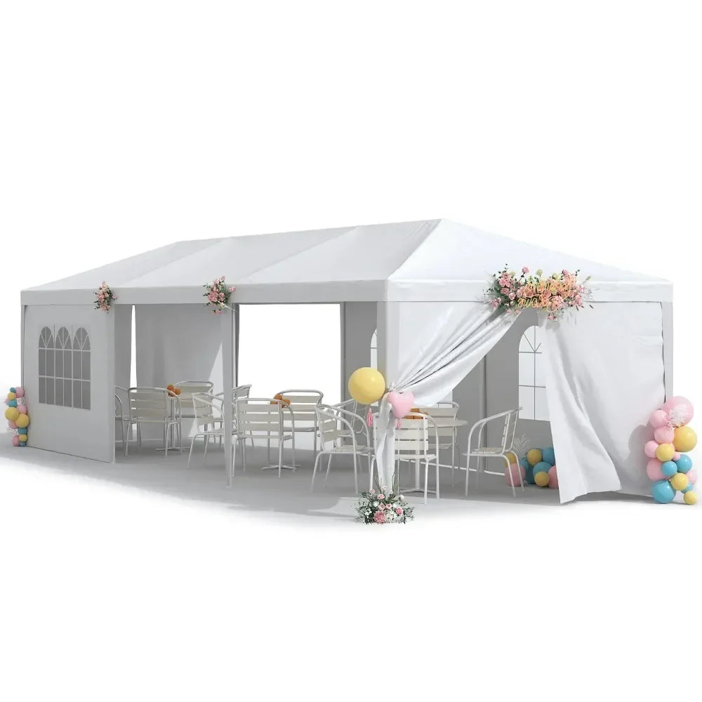 10'x 30'Party Tent Outdoor Gazebo Wedding Party Tent Patio Shelter Pavilion w/Removable Sidewalls Carport Cater BBQ Events Tents
