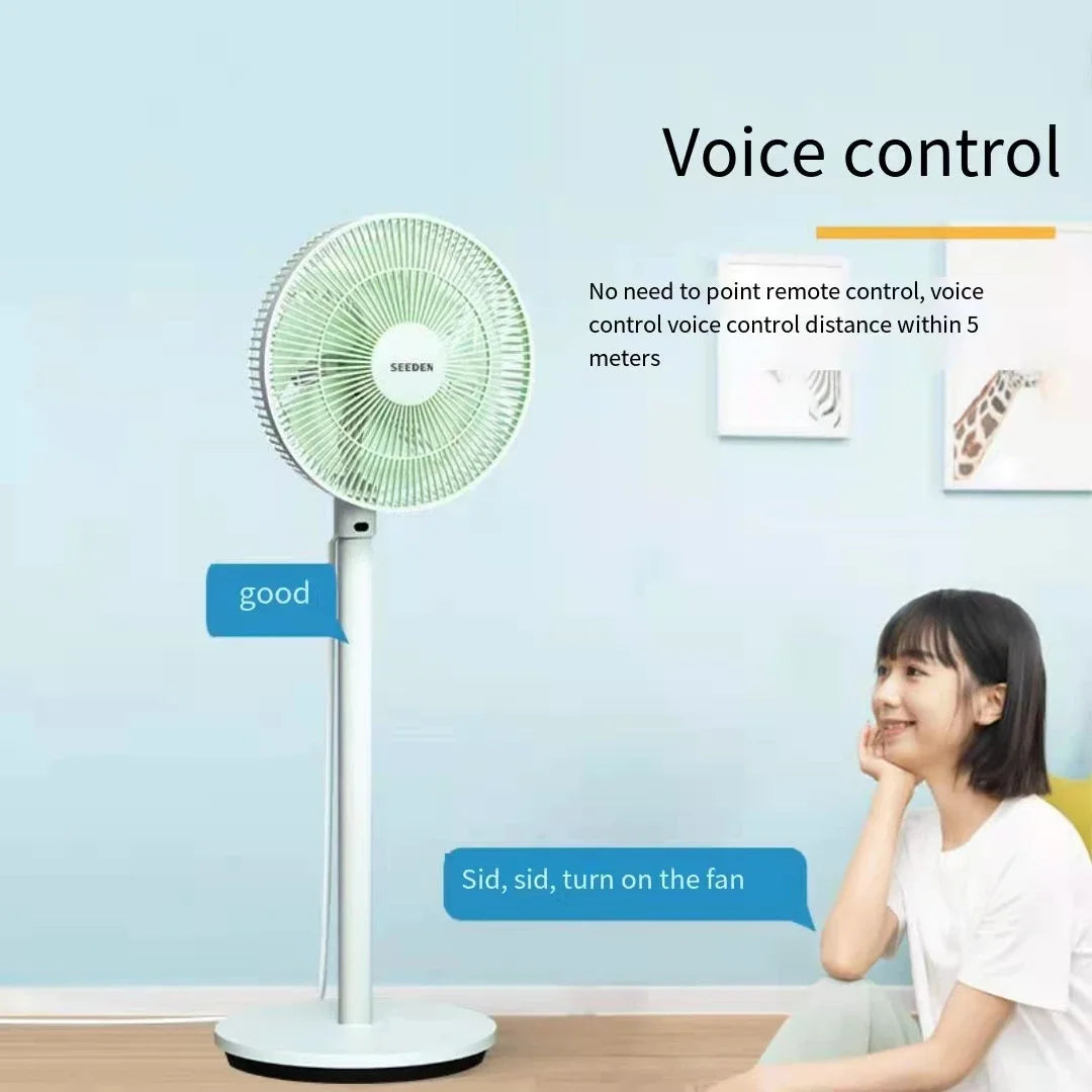 Cooling FanNew Design Electrical Recargable Ventilador Voice Smart Control Remote Control Floor Foldable Fan For Home
